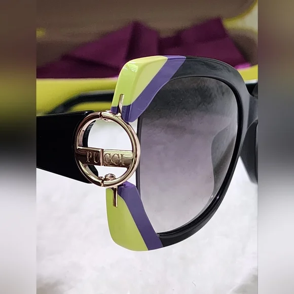 Emilio Pucci Black and Purple Sunglasses - Picture 5 of 10